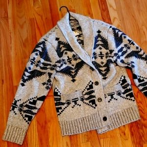 Schott Yak Limestone Western Cardigan Sweater